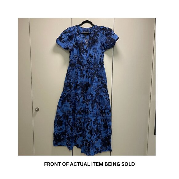 Anthropologie Somerset Maxi Dress in Blue Floral - Size L - Picture 2 of 7